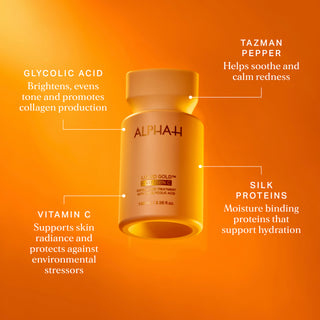Alpha-H Liquid Gold + Vitamin C Exfoliating Treatment results ingredienten