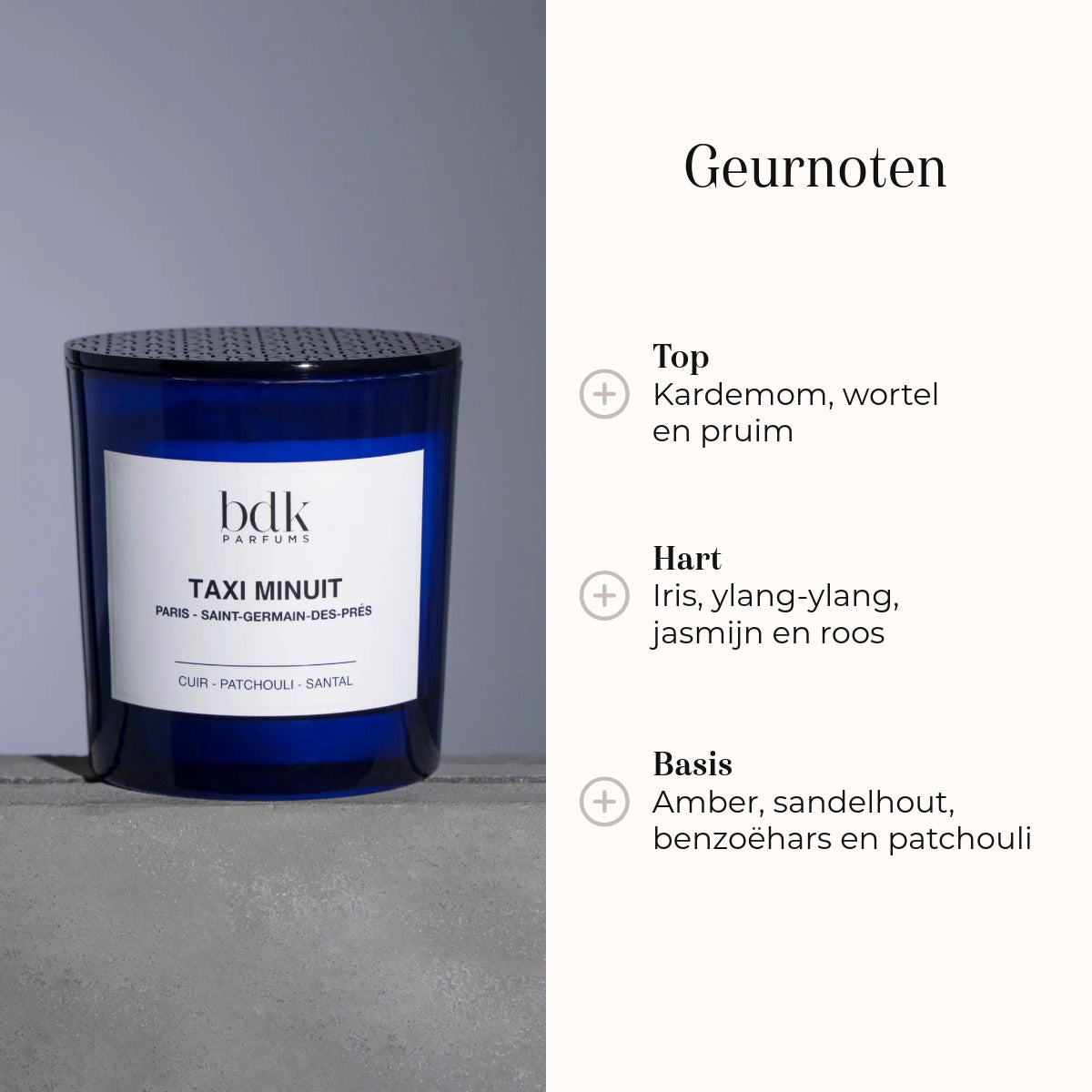 Geurkaars - Taxi Minuit 250gr geurnoten