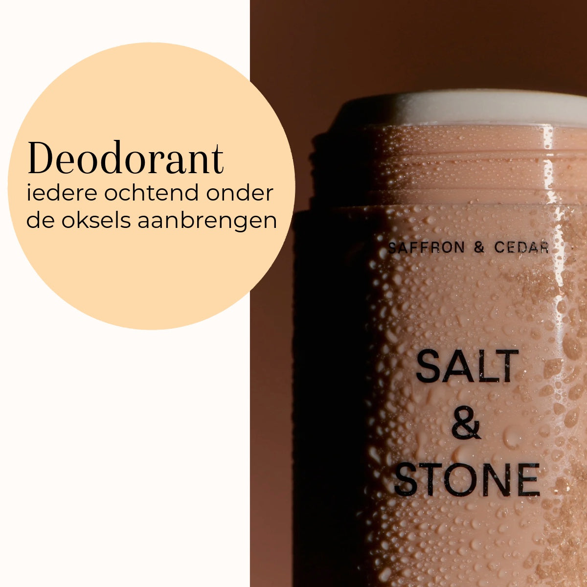 Natural Deodorant Saffron & Cedar 75gr gebruik