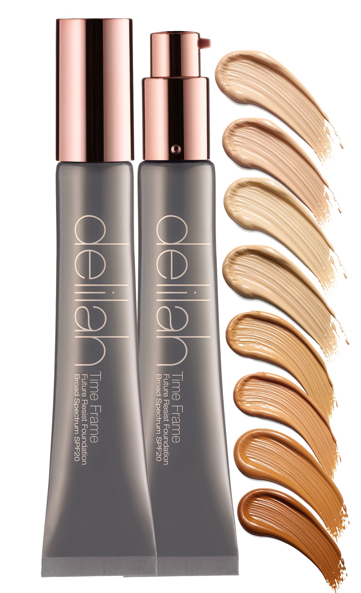 Delilah TIme Frame Foundation swatches