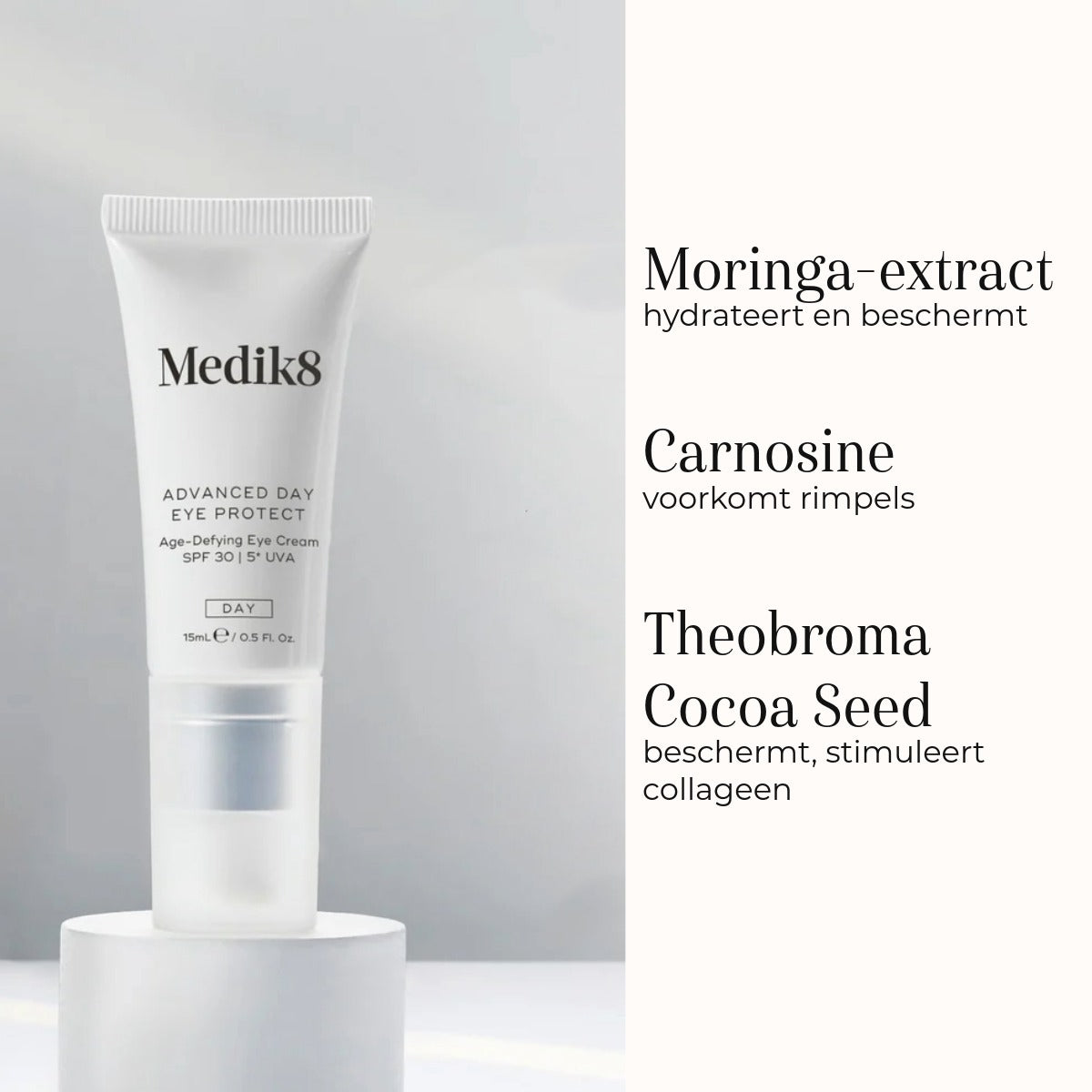 Medik8 Advanced Day Eye Protect 15ml ingrediënten moringa en carnosine