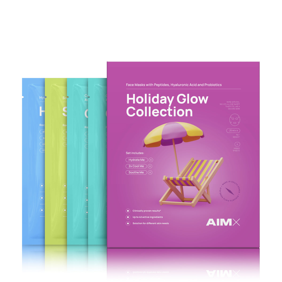 AIMX Holiday Glow Collection 4 maskers verpakking