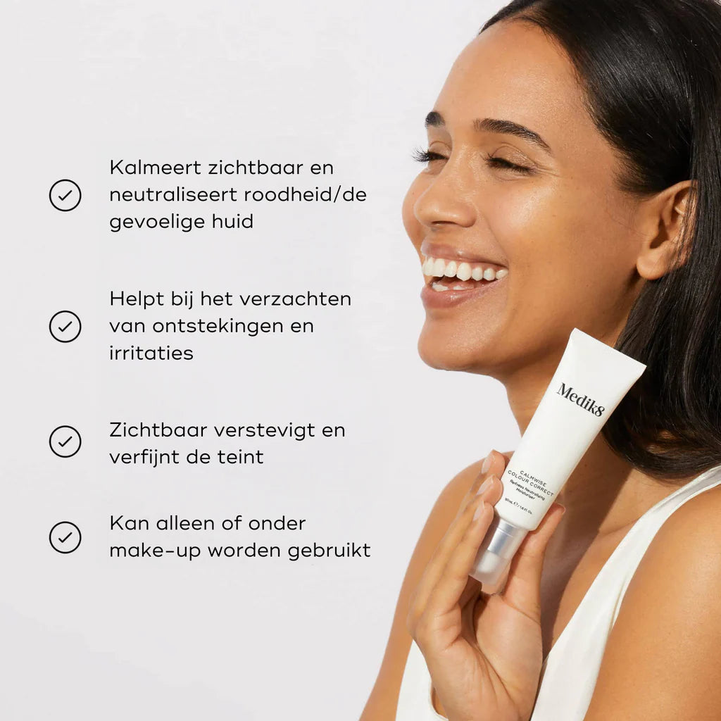 Medik8 Calmwise Colour Correct 50ml model met tube en voordelen