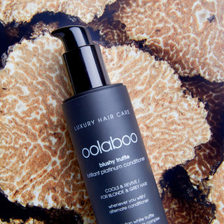 Oolaboo Blushy Truffle Brilliant Platinum Conditioner op truffelstructuur