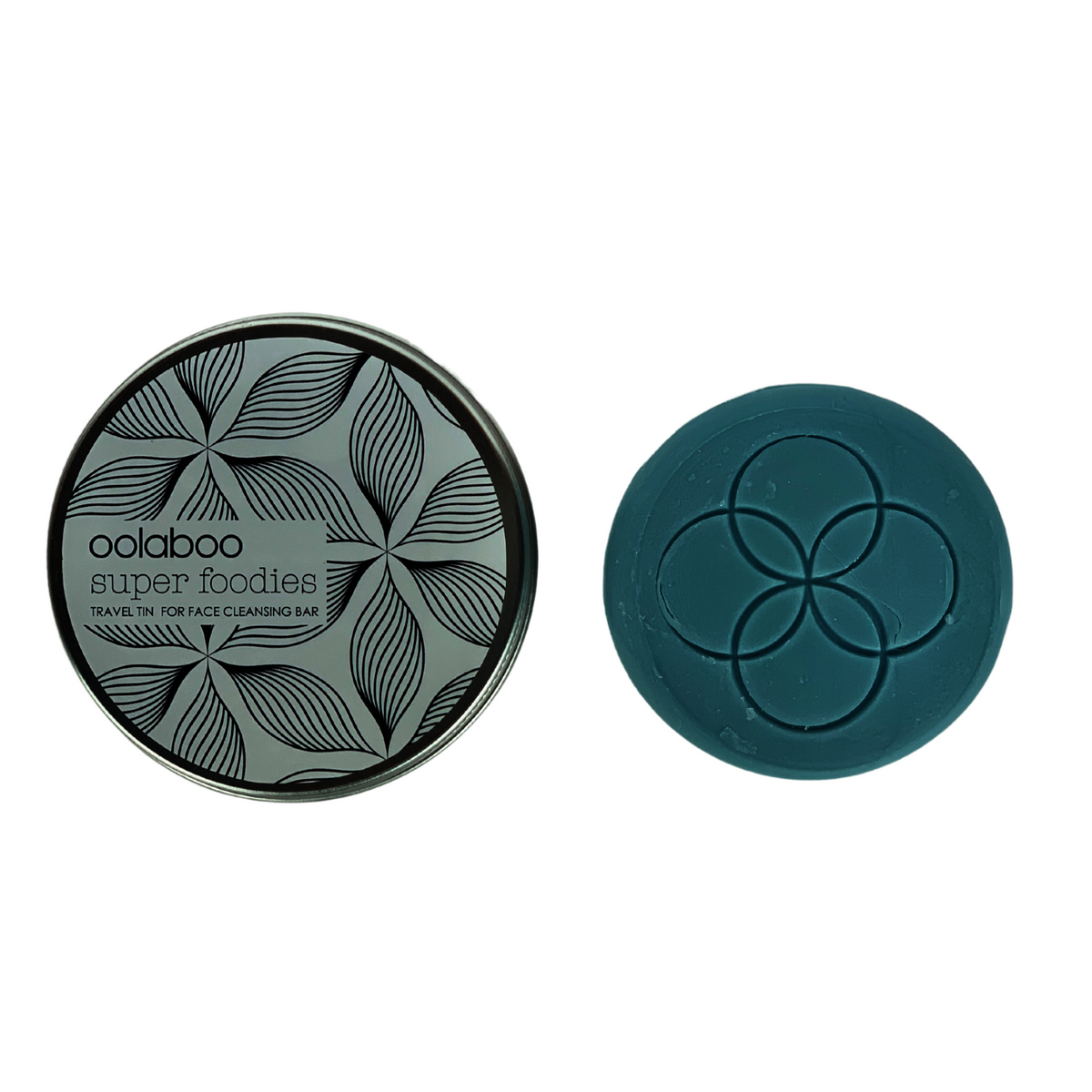 Oolaboo Travel Tin for Face Cleansing Bar met blauwe zeep