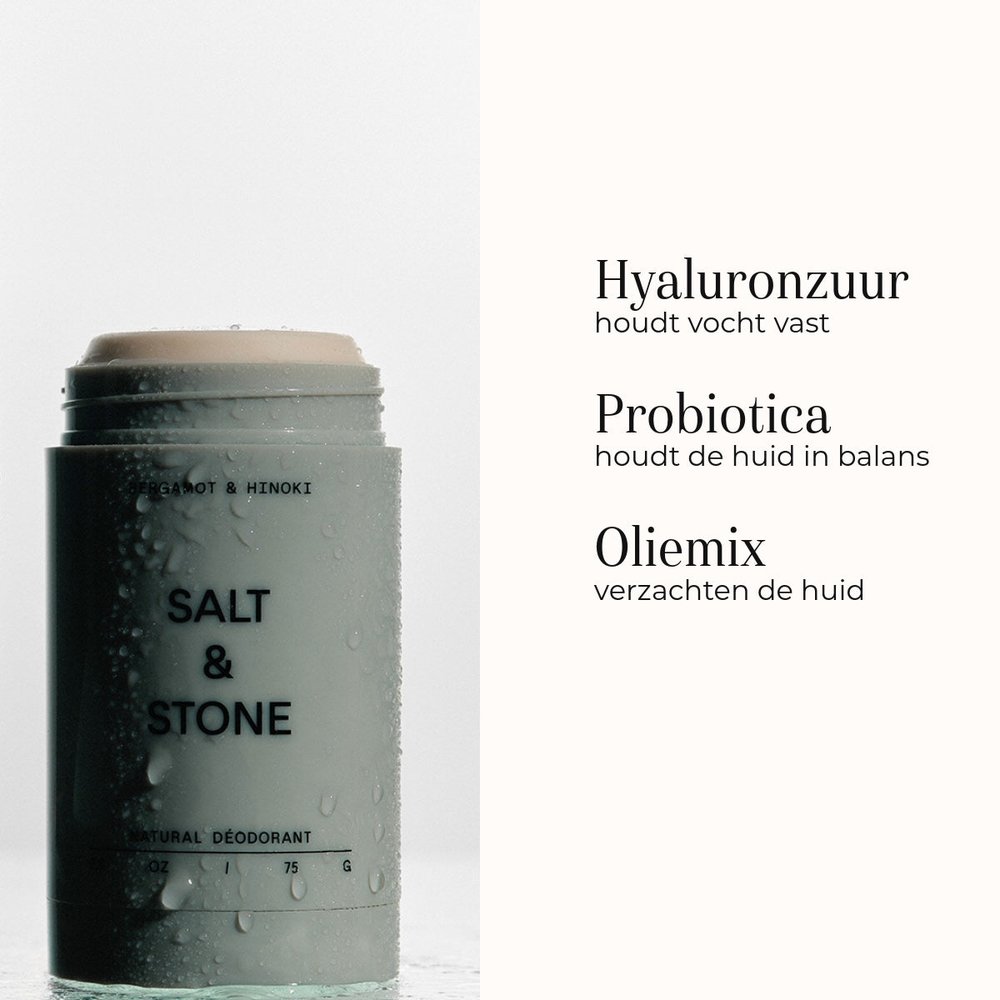 Salt & Stone Deodorant Gel Bergamot & Hinoki Sensitive 75gr ingrediënten